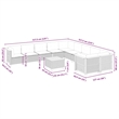vidaXL 11 Piece Steel Sofa Set in Black/White/Cream