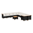 vidaXL 11 Piece Steel Sofa Set in Black/White/Cream