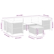 vidaXL 7 Piece Solid Acacia Wood Sofa Set in White/Cream/Beige