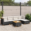 vidaXL 6 Piece Steel Sofa Set in Black/White/Cream