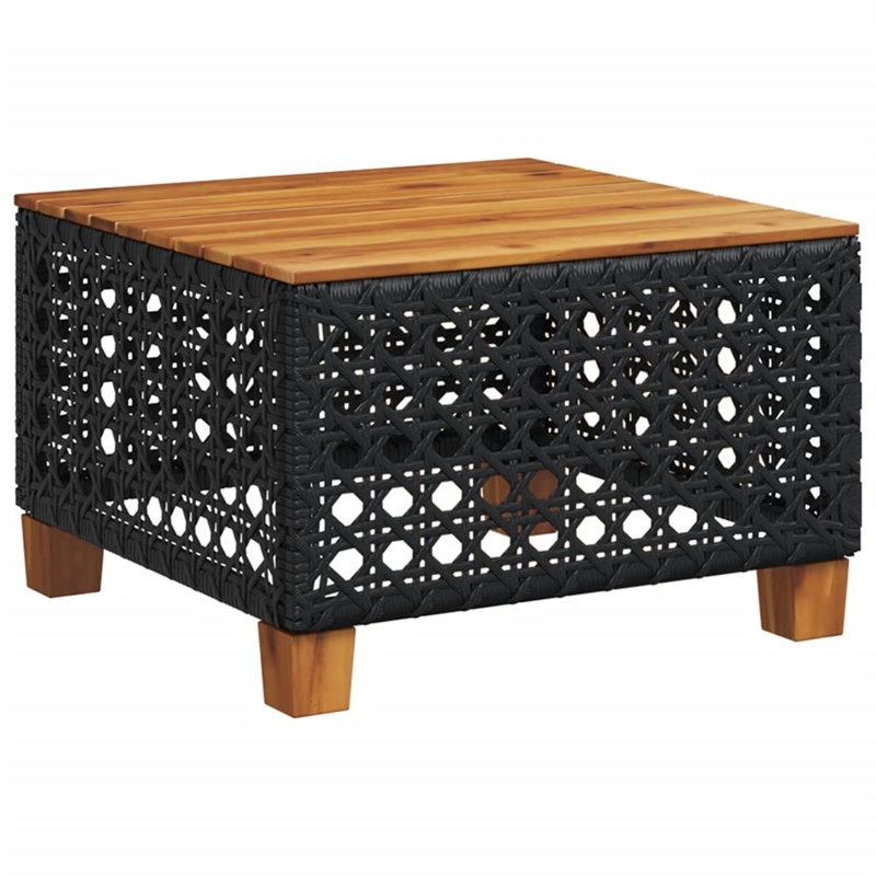 vidaXL 5 Piece Solid Acacia Wood Sofa Set in Black