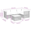 vidaXL 5 Piece Solid Acacia Wood Sofa Set in Black