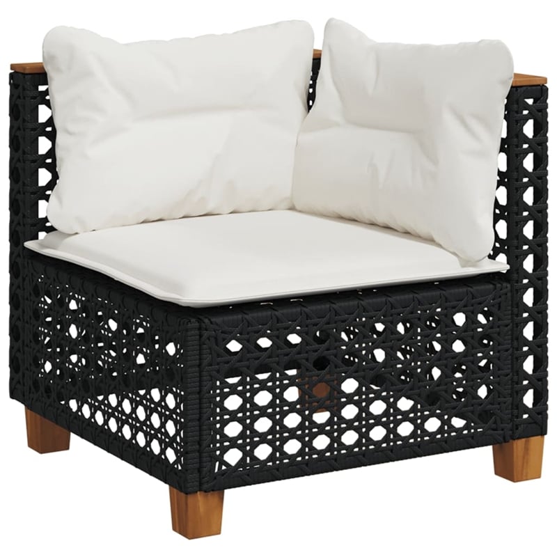 vidaXL 5 Piece Steel Sofa Set in Black/White/Cream