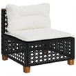 vidaXL 5 Piece Steel Sofa Set in Black/White/Cream