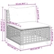 vidaXL 5 Piece Steel Sofa Set in Black/White/Cream