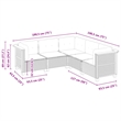 vidaXL 5 Piece Steel Sofa Set in Black/White/Cream