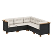 vidaXL 5 Piece Steel Sofa Set in Black/White/Cream