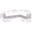 vidaXL 6 Piece Steel Sofa Set in Black/White/Cream