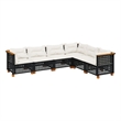 vidaXL 6 Piece Steel Sofa Set in Black/White/Cream
