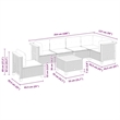 vidaXL 7 Piece Solid Acacia Wood Sofa Set in White/Cream/Beige