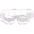 vidaXL 7 Piece Solid Acacia Wood Sofa Set in White/Cream/Beige
