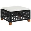 vidaXL 8 Piece Solid Acacia Wood Large Sofa Set in Black/White/Cream