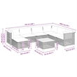 vidaXL 8 Piece Solid Acacia Wood Large Sofa Set in Black/White/Cream