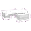vidaXL 10 Piece Solid Acacia Wood Sofa Set in White/Cream/Beige
