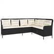 vidaXL 2 Piece Solid Acacia Wood Patio Sofa Set in Black/White/Cream