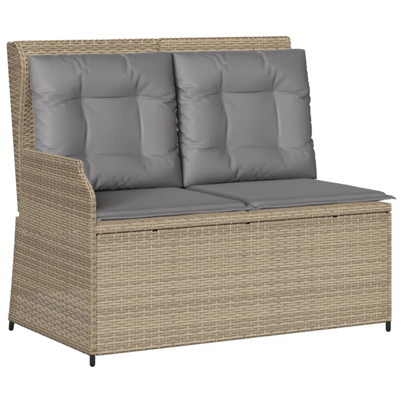vidaXL 4 Piece Solid Acacia Wood Lounge Set in Gray/Brown/Beige