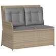 vidaXL 4 Piece Solid Acacia Wood Lounge Set in Gray/Brown/Beige