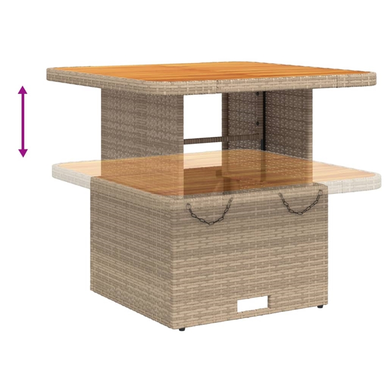 vidaXL 4 Piece Solid Acacia Wood Lounge Set in Gray/Brown/Beige