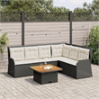 vidaXL 5 Piece Steel Lounge Set in Black/White/Brown/Cream