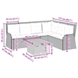 vidaXL 5 Piece Steel Lounge Set in Black/White/Brown/Cream