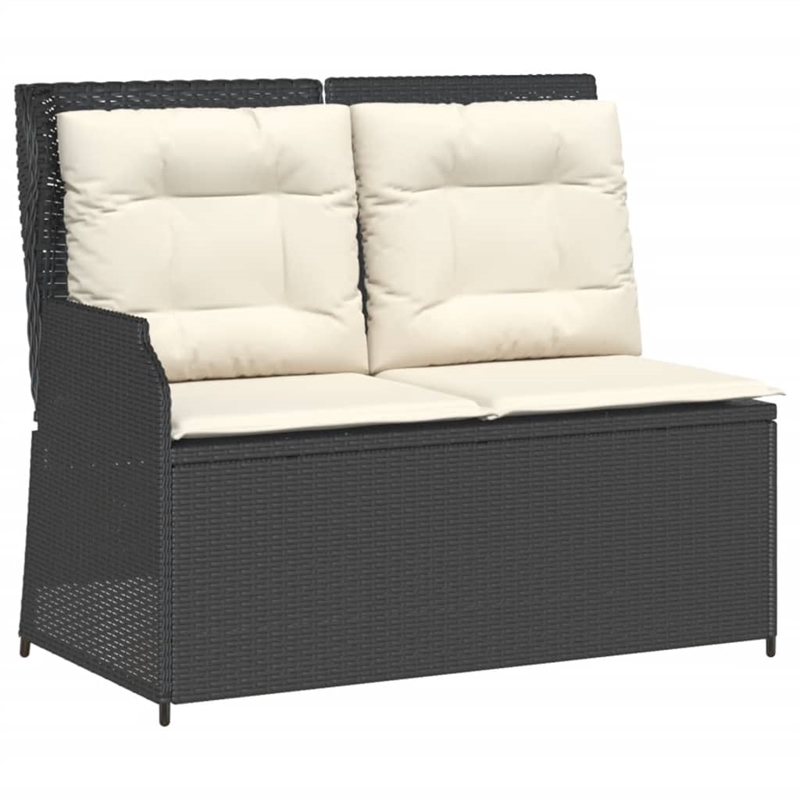 vidaXL 5 Piece Steel Lounge Set in Black/White/Brown/Cream