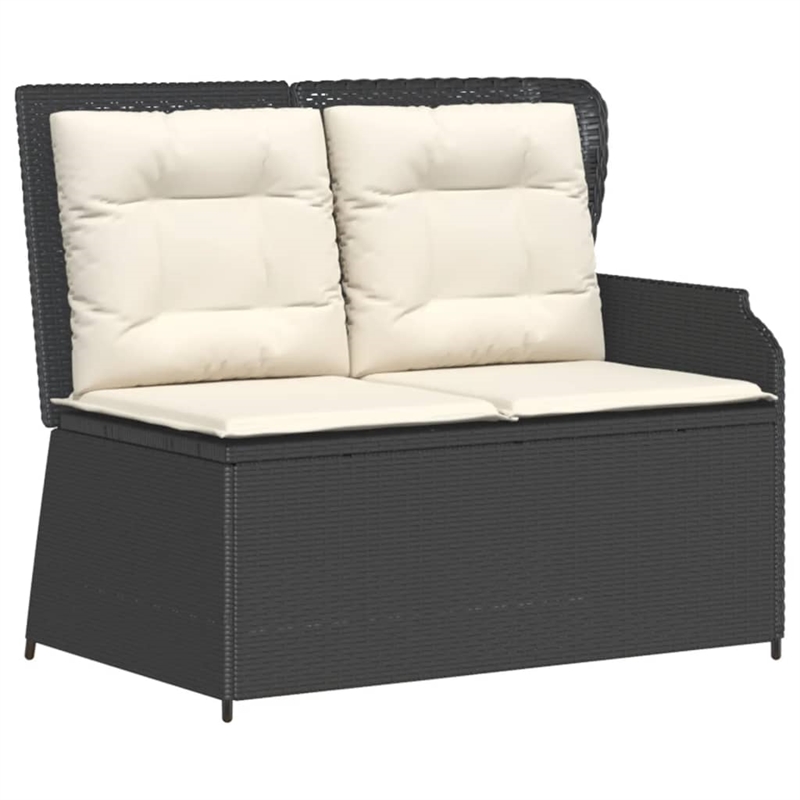 vidaXL 5 Piece Steel Lounge Set in Black/White/Brown/Cream