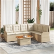 vidaXL 5 Piece Solid Acacia Wood Lounge Set in White/Brown/Cream/Beige