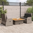 vidaXL 3 Piece Solid Acacia Wood Garden Lounge Set in Gray/Brown