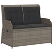 vidaXL 3 Piece Solid Acacia Wood Garden Lounge Set in Gray/Brown