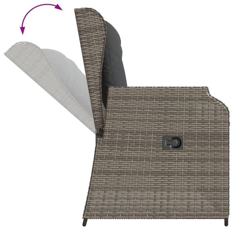 vidaXL 3 Piece Solid Acacia Wood Garden Lounge Set in Gray/Brown