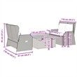 vidaXL 3 Piece Solid Acacia Wood Garden Lounge Set in Gray/Brown