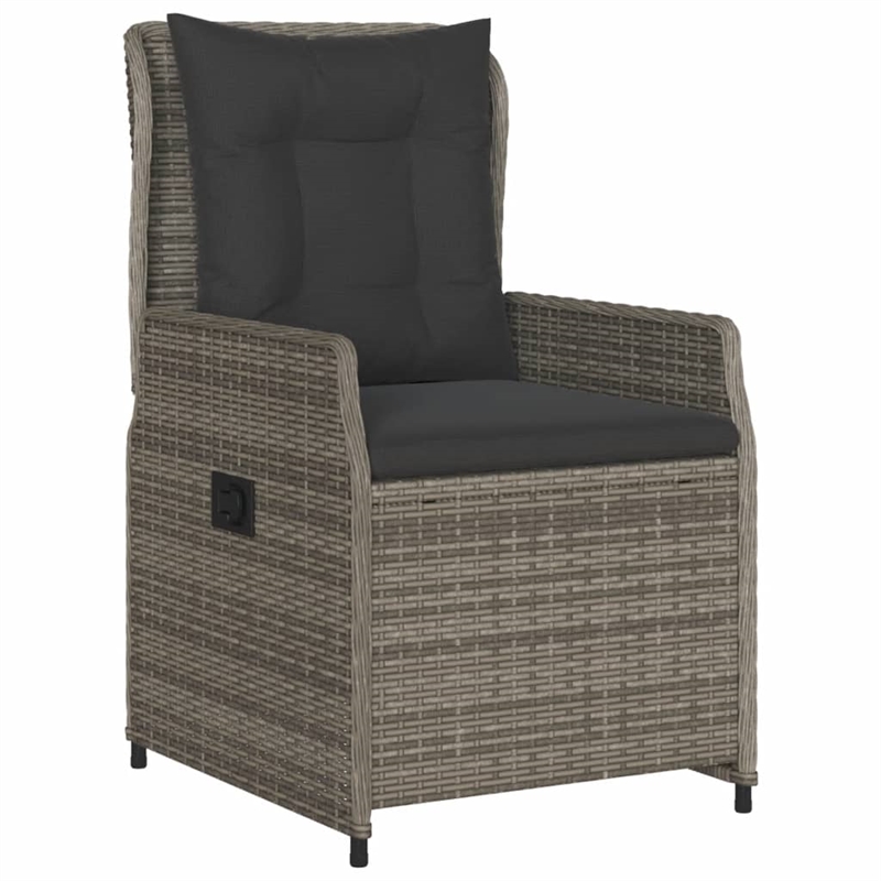 vidaXL Poly Rattan Bistro Set in Gray/Brown