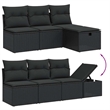 vidaXL 8 Piece Solid Acacia Wood Sofa Set in Black