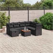 vidaXL 8 Piece Solid Acacia Wood Sofa Set in Black
