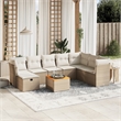 vidaXL 9 Piece Solid Acacia Wood Sofa Set in White/Cream/Beige