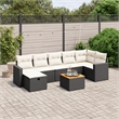 vidaXL 8 Piece Solid Acacia Wood Sofa Set in Black/White/Cream