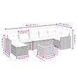 vidaXL 8 Piece Solid Acacia Wood Sofa Set in Black/White/Cream