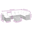 vidaXL 9 Piece Solid Acacia Wood Sofa Set in Black/White/Cream