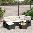 vidaXL 7 Piece Solid Acacia Wood Sofa Set in Black