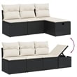 vidaXL 8 Piece Solid Acacia Wood Small Sofa Set in Black