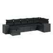 vidaXL 8 Piece Solid Acacia Wood Small Sofa Set in Black