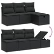 vidaXL 9 Piece Solid Acacia Wood Small Sofa Set in Black
