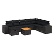 vidaXL 9 Piece Solid Acacia Wood Small Sofa Set in Black