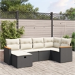vidaXL 6 Piece Steel Sofa Set in Black/White/Cream
