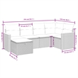 vidaXL 6 Piece Steel Sofa Set in Black/White/Cream
