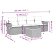 vidaXL 5 Piece Solid Acacia Wood Sofa Set in Gray/Beige