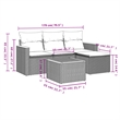 vidaXL 5 Piece Solid Acacia Wood Sofa Set in Black/White/Cream