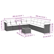 vidaXL 10 Piece Solid Acacia Wood Small Sofa Set in Black