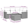 vidaXL Solid Acacia Wood Sofa Set in Black/White/Cream