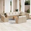 vidaXL 13 Piece Solid Acacia Wood Sofa Set in White/Cream/Beige